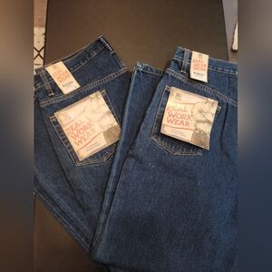 NWT 2 pairs Wrangler Real Work Wear 5 pocket Jean's 33 x 29